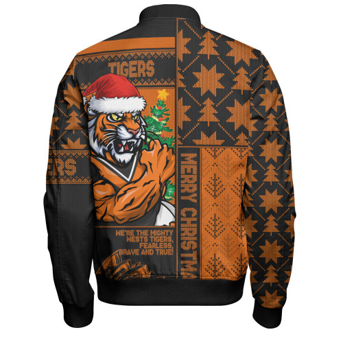 Wests Tigers Bomber Jacket Christmas Magic Knit Style Winter Glow
