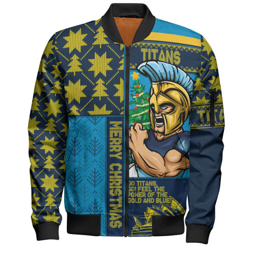 Gold Coast Titans Bomber Jacket Christmas Magic Knit Style Winter Glow