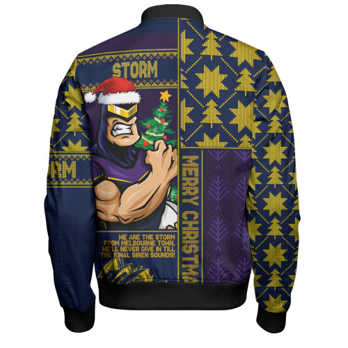 Melbourne Storm Bomber Jacket Christmas Magic Knit Style Winter Glow Melbourne Storm Bomber Jacket Christmas Magic Knit Style Winter Glow