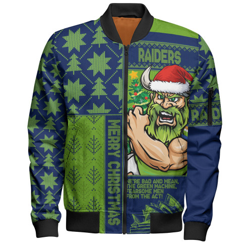 Canberra Raiders Bomber Jacket Christmas Magic Knit Style Winter Glow