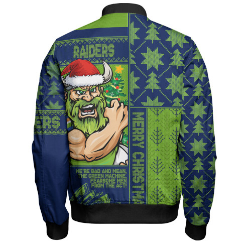 Canberra Raiders Bomber Jacket Christmas Magic Knit Style Winter Glow Canberra Raiders Bomber Jacket Christmas Magic Knit Style Winter Glow