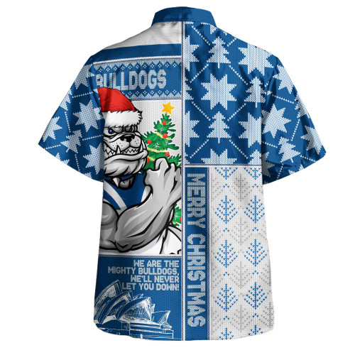 Canterbury-Bankstown Bulldogs Hawaiian Shirt Christmas Magic Knit Style Winter Glow Canterbury-Bankstown Bulldogs Hawaiian Shirt Christmas Magic Knit Style Winter Glow