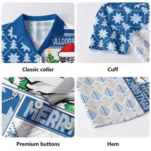 Canterbury-Bankstown Bulldogs Hawaiian Shirt Christmas Magic Knit Style Winter Glow Canterbury-Bankstown Bulldogs Hawaiian Shirt Christmas Magic Knit Style Winter Glow