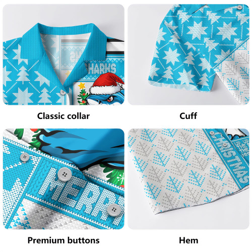 Cronulla-Sutherland Sharks Hawaiian Shirt Christmas Magic Knit Style Winter Glow Cronulla-Sutherland Sharks Hawaiian Shirt Christmas Magic Knit Style Winter Glow