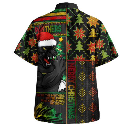 Penrith Panthers Hawaiian Shirt Christmas Magic Knit Style Winter Glow