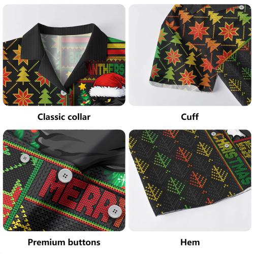 Penrith Panthers Hawaiian Shirt Christmas Magic Knit Style Winter Glow Penrith Panthers Hawaiian Shirt Christmas Magic Knit Style Winter Glow