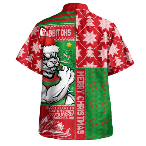 South Sydney Rabbitohs Hawaiian Shirt Christmas Magic Knit Style Winter Glow South Sydney Rabbitohs Hawaiian Shirt Christmas Magic Knit Style Winter Glow