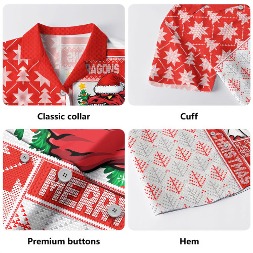 St. George Illawarra Dragons Hawaiian Shirt Christmas Magic Knit Style Winter Glow St. George Illawarra Dragons Hawaiian Shirt Christmas Magic Knit Style Winter Glow