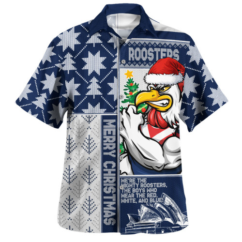 Sydney Roosters Hawaiian Shirt Christmas Magic Knit Style Winter Glow