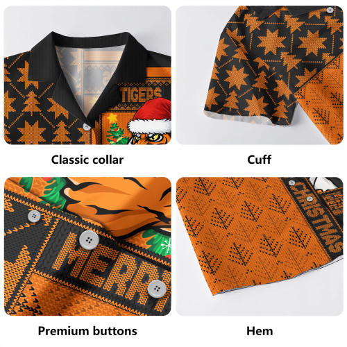 Wests Tigers Hawaiian Shirt Christmas Magic Knit Style Winter Glow Wests Tigers Hawaiian Shirt Christmas Magic Knit Style Winter Glow