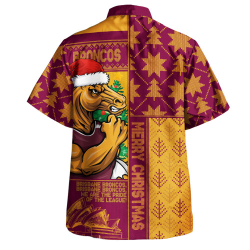 Brisbane Broncos Hawaiian Shirt Christmas Magic Knit Style Winter Glow