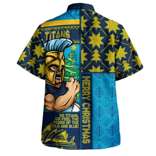 Gold Coast Titans Hawaiian Shirt Christmas Magic Knit Style Winter Glow Gold Coast Titans Hawaiian Shirt Christmas Magic Knit Style Winter Glow