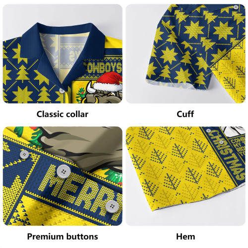 North Queensland Cowboys Hawaiian Shirt Christmas Magic Knit Style Winter Glow North Queensland Cowboys Hawaiian Shirt Christmas Magic Knit Style Winter Glow
