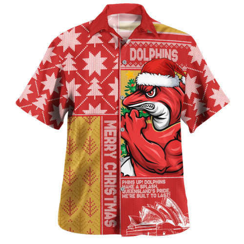 Redcliffe Dolphins Hawaiian Shirt Christmas Magic Knit Style Winter Glow