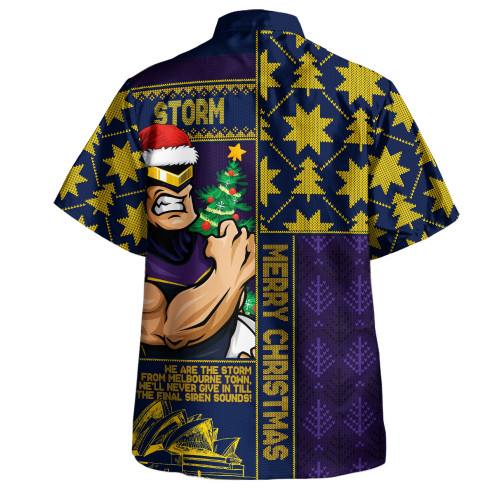 Melbourne Storm Hawaiian Shirt Christmas Magic Knit Style Winter Glow Melbourne Storm Hawaiian Shirt Christmas Magic Knit Style Winter Glow