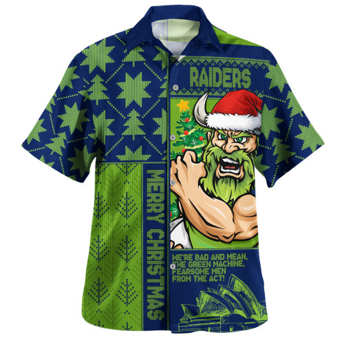 Canberra Raiders Hawaiian Shirt Christmas Magic Knit Style Winter Glow
