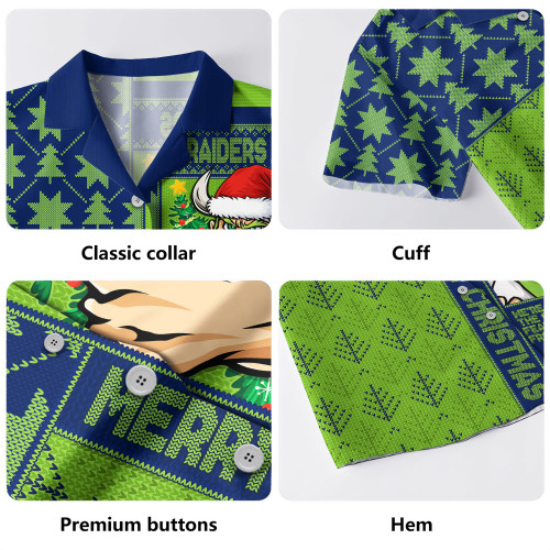 Canberra Raiders Hawaiian Shirt Christmas Magic Knit Style Winter Glow