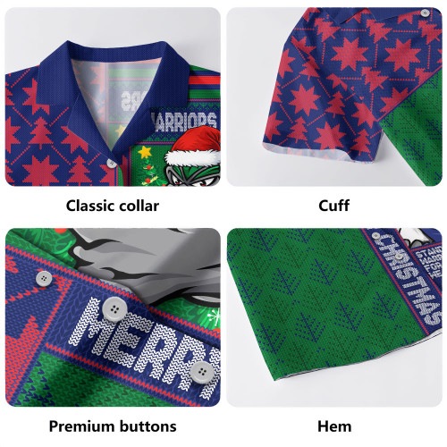 New Zealand Warriors Hawaiian Shirt Christmas Magic Knit Style Winter Glow New Zealand Warriors Hawaiian Shirt Christmas Magic Knit Style Winter Glow