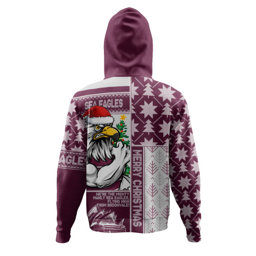 Manly Warringah Sea Eagles Hoodie Christmas Magic Knit Style Winter Glow