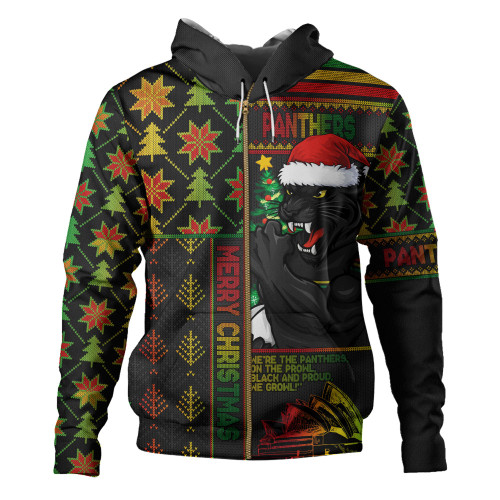 Penrith Panthers Hoodie Christmas Magic Knit Style Winter Glow Penrith Panthers Hoodie Christmas Magic Knit Style Winter Glow