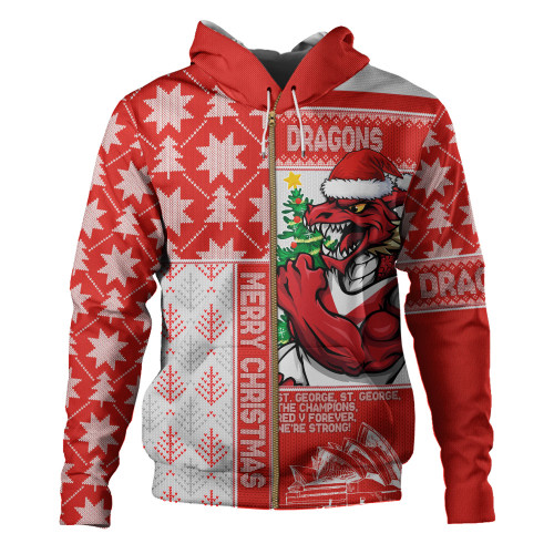 St. George Illawarra Dragons Hoodie Christmas Magic Knit Style Winter Glow