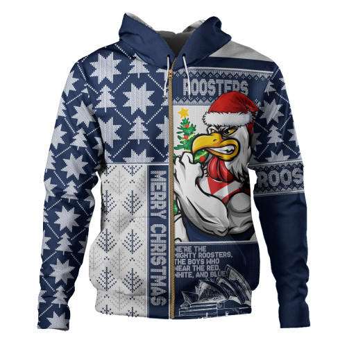 Sydney Roosters Hoodie Christmas Magic Knit Style Winter Glow Sydney Roosters Hoodie Christmas Magic Knit Style Winter Glow