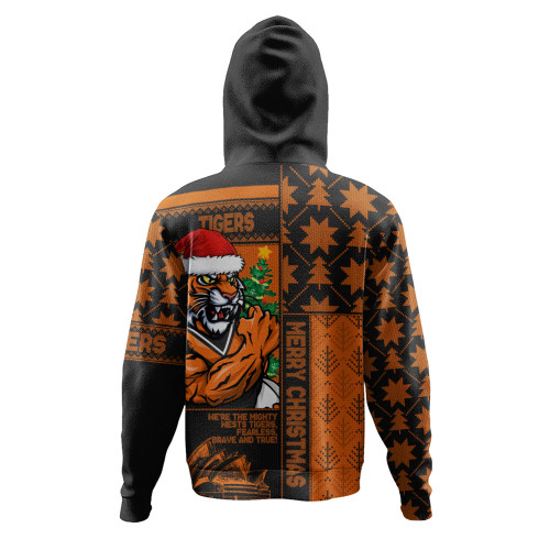 Wests Tigers Hoodie Christmas Magic Knit Style Winter Glow Wests Tigers Hoodie Christmas Magic Knit Style Winter Glow