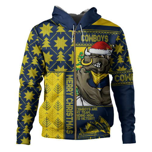 North Queensland Cowboys Hoodie Christmas Magic Knit Style Winter Glow