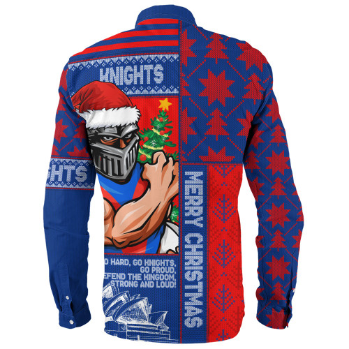 Newcastle Knights Long Sleeve Shirt Christmas Magic Knit Style Winter Glow