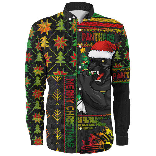 Penrith Panthers Long Sleeve Shirt Christmas Magic Knit Style Winter Glow