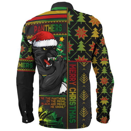 Penrith Panthers Long Sleeve Shirt Christmas Magic Knit Style Winter Glow Penrith Panthers Long Sleeve Shirt Christmas Magic Knit Style Winter Glow