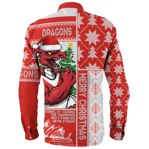 St. George Illawarra Dragons Long Sleeve Shirt Christmas Magic Knit Style Winter Glow St. George Illawarra Dragons Long Sleeve Shirt Christmas Magic Knit Style Winter Glow