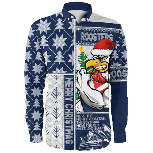 Sydney Roosters Long Sleeve Shirt Christmas Magic Knit Style Winter Glow Sydney Roosters Long Sleeve Shirt Christmas Magic Knit Style Winter Glow