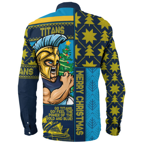 Gold Coast Titans Long Sleeve Shirt Christmas Magic Knit Style Winter Glow Gold Coast Titans Long Sleeve Shirt Christmas Magic Knit Style Winter Glow