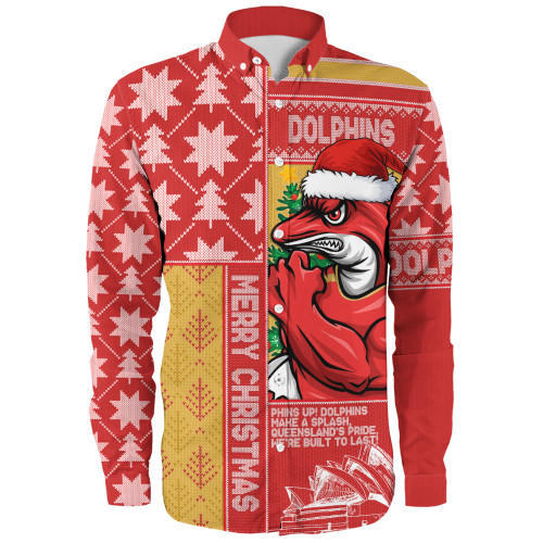Redcliffe Dolphins Long Sleeve Shirt Christmas Magic Knit Style Winter Glow