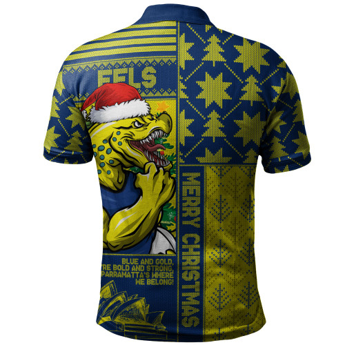 Parramatta Eels Polo Shirt Christmas Magic Knit Style Winter Glow