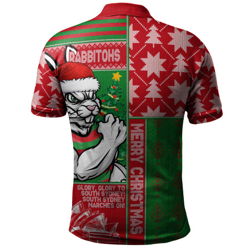 South Sydney Rabbitohs Polo Shirt Christmas Magic Knit Style Winter Glow South Sydney Rabbitohs Polo Shirt Christmas Magic Knit Style Winter Glow