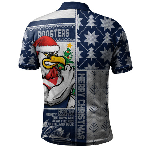 Sydney Roosters Polo Shirt Christmas Magic Knit Style Winter Glow Sydney Roosters Polo Shirt Christmas Magic Knit Style Winter Glow