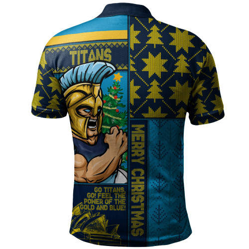 Gold Coast Titans Polo Shirt Christmas Magic Knit Style Winter Glow Gold Coast Titans Polo Shirt Christmas Magic Knit Style Winter Glow