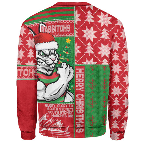 South Sydney Rabbitohs Sweatshirt Christmas Magic Knit Style Winter Glow South Sydney Rabbitohs Sweatshirt Christmas Magic Knit Style Winter Glow
