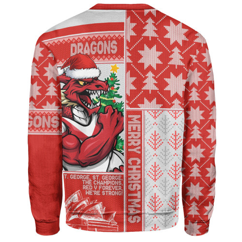 St. George Illawarra Dragons Sweatshirt Christmas Magic Knit Style Winter Glow
