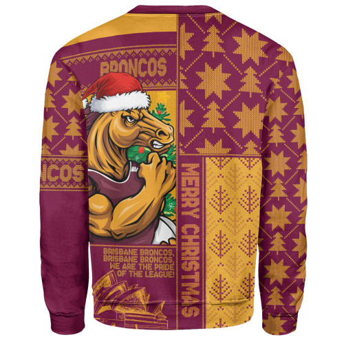 Brisbane Broncos Sweatshirt Christmas Magic Knit Style Winter Glow