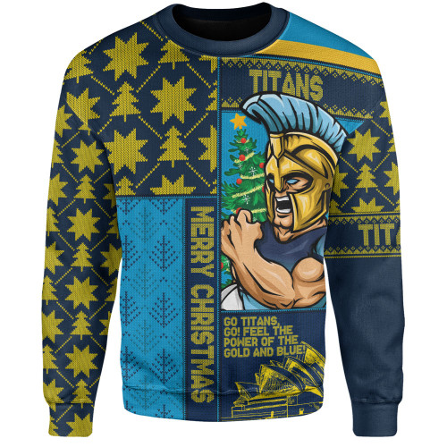 Gold Coast Titans Sweatshirt Christmas Magic Knit Style Winter Glow