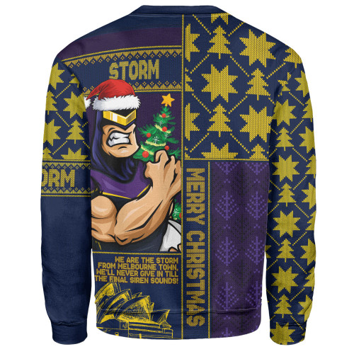 Melbourne Storm Sweatshirt Christmas Magic Knit Style Winter Glow Melbourne Storm Sweatshirt Christmas Magic Knit Style Winter Glow