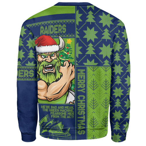 Canberra Raiders Sweatshirt Christmas Magic Knit Style Winter Glow Canberra Raiders Sweatshirt Christmas Magic Knit Style Winter Glow