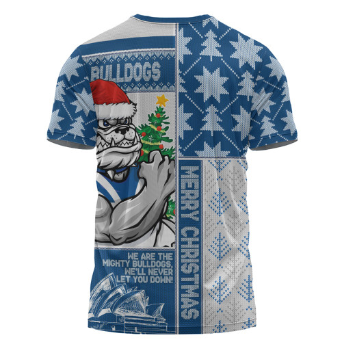 Canterbury-Bankstown Bulldogs T-Shirt Christmas Magic Knit Style Winter Glow Canterbury-Bankstown Bulldogs T-Shirt Christmas Magic Knit Style Winter Glow