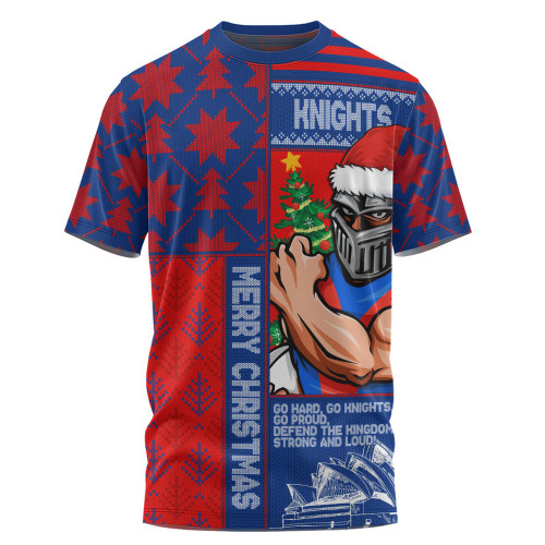 Newcastle Knights T-Shirt Christmas Magic Knit Style Winter Glow