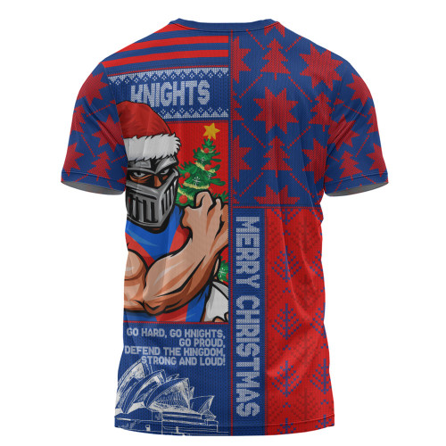 Newcastle Knights T-Shirt Christmas Magic Knit Style Winter Glow Newcastle Knights T-Shirt Christmas Magic Knit Style Winter Glow