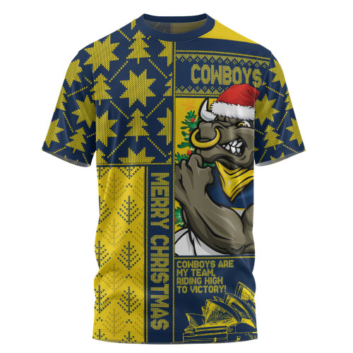 North Queensland Cowboys T-Shirt Christmas Magic Knit Style Winter Glow