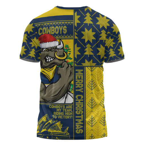 North Queensland Cowboys T-Shirt Christmas Magic Knit Style Winter Glow North Queensland Cowboys T-Shirt Christmas Magic Knit Style Winter Glow
